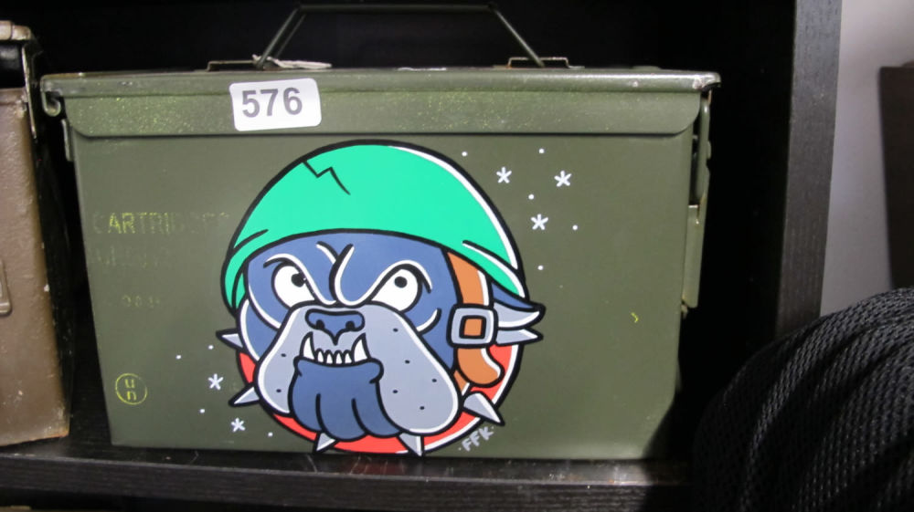 Lot 576: Painted ammunition box