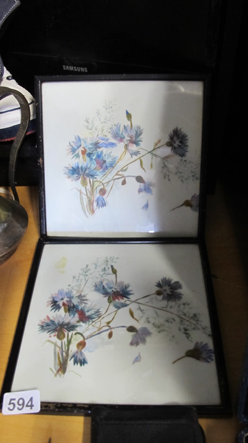 Lot 594: framed tiles