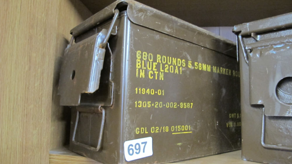 Lot 697: ammunition box
