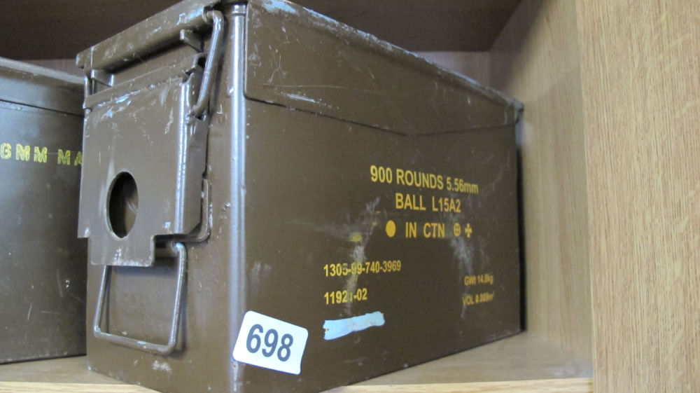 Lot 698: ammunition box