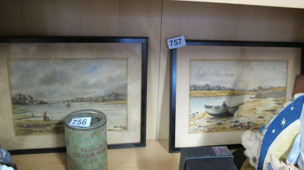 Lot 757: 2 framed watercolours
