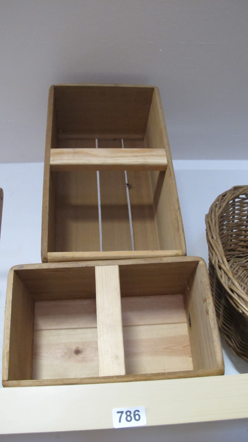 Lot 786: 2 wooden storage boxes