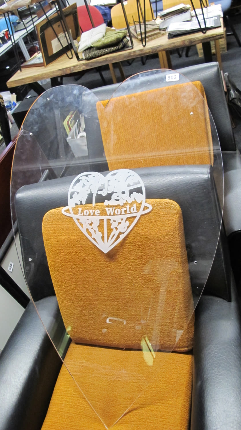 Lot 802: perspex heart