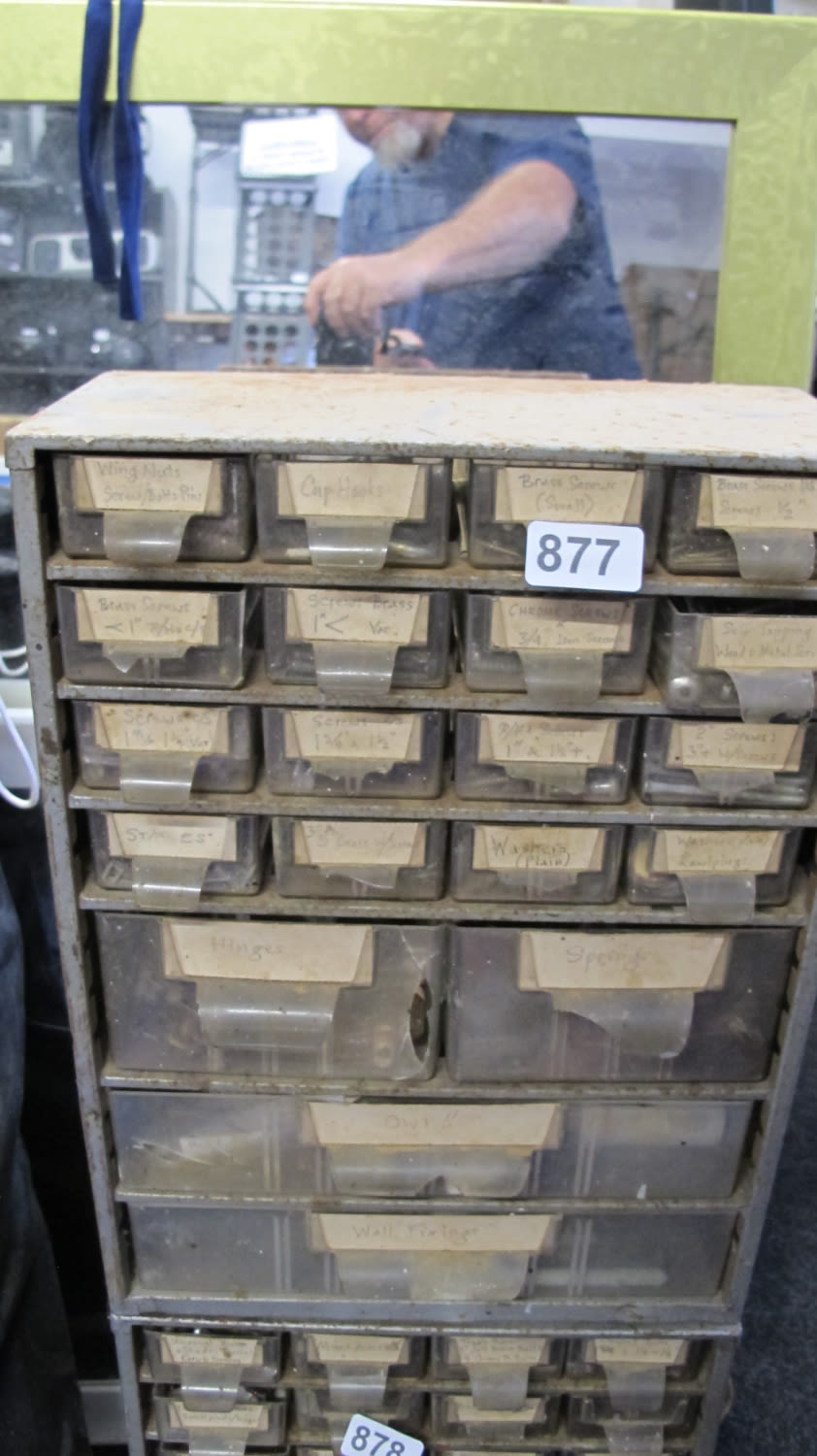 Lot 877: workshop drawers