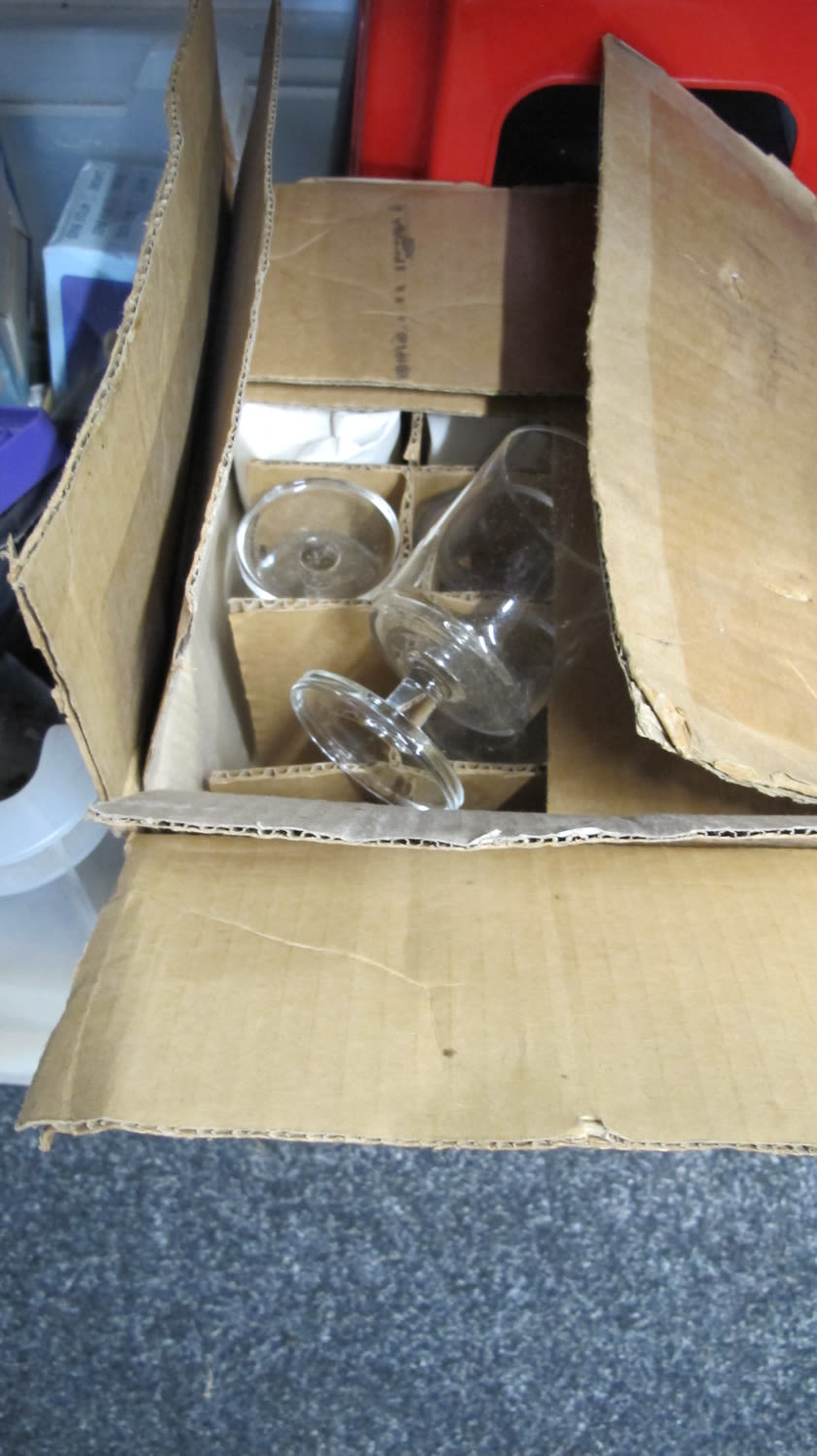 Lot 1142: Box of new glasses