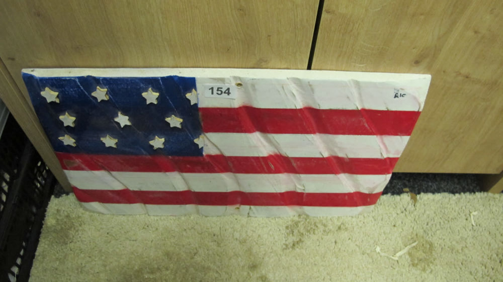Lot 154: Weird US flag plaster wall sign