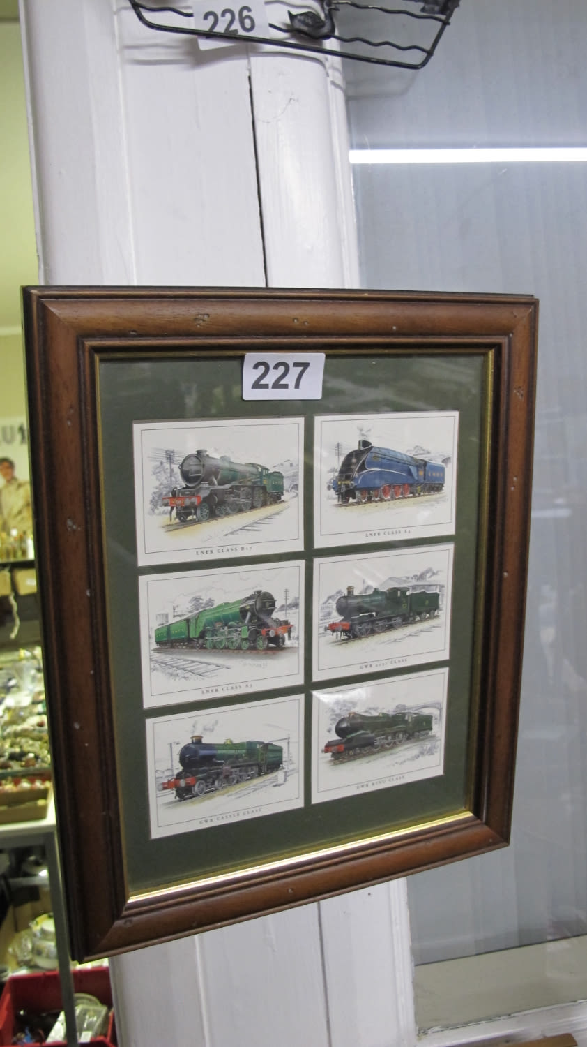 Lot 227: Framed and glazed locomotive pictures