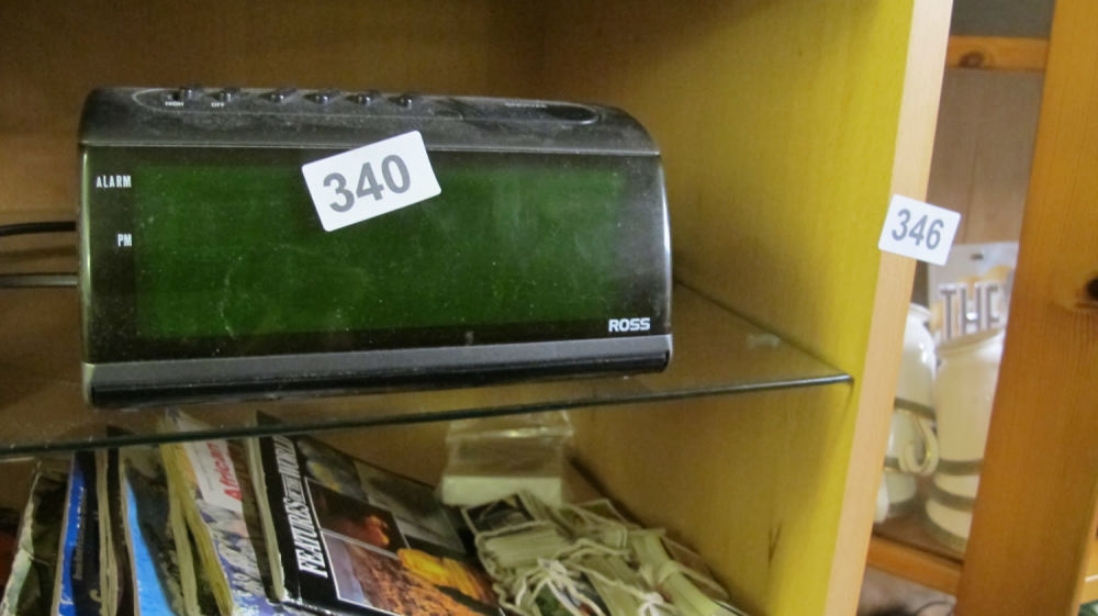 Lot 340: Ross radio clock alarm