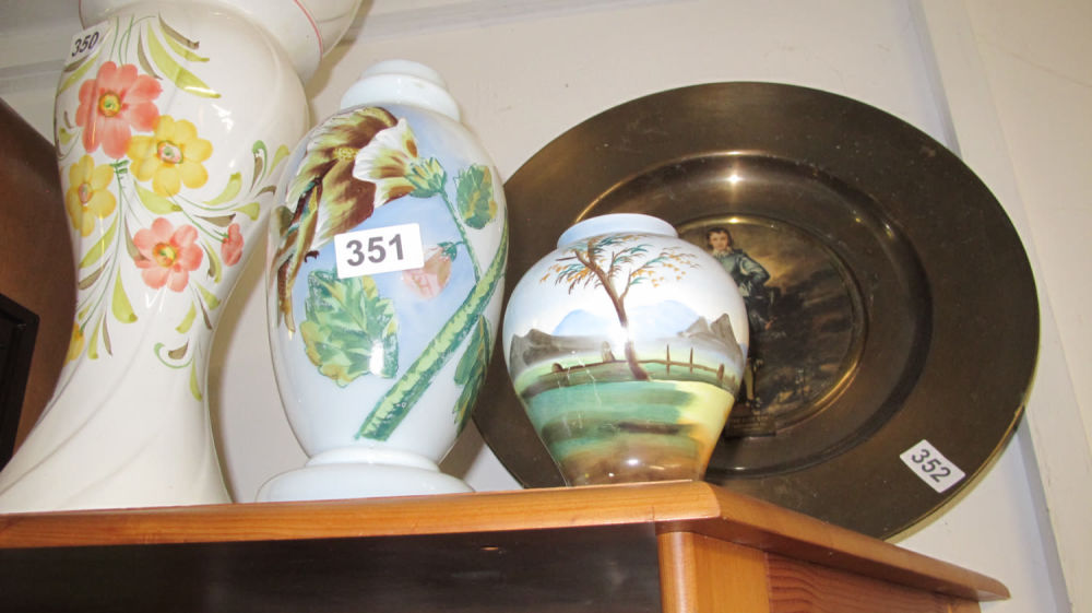 Lot 351: 2 art pottery vases