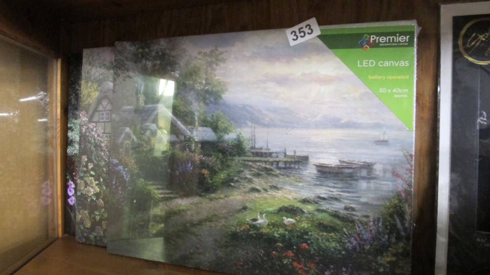 Lot 353: A quantity of tasteful LED canvases 