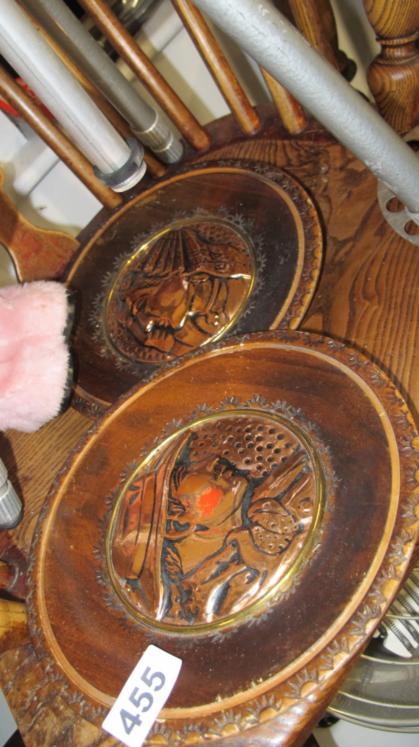 Lot 455: 2 vintage wooden plaques