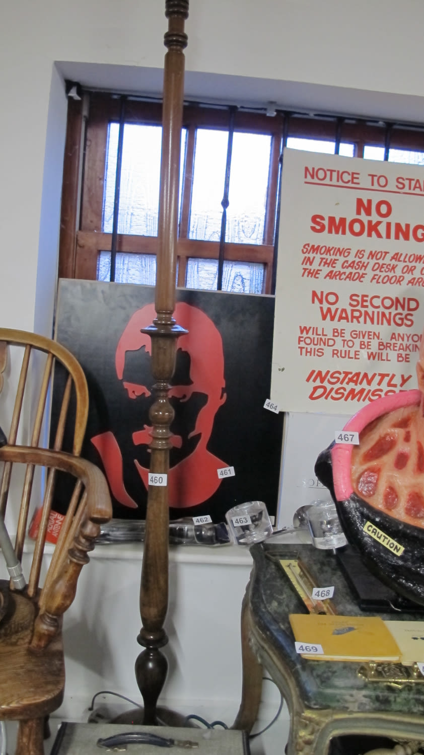Lot 460: Turned wooden standard lamp