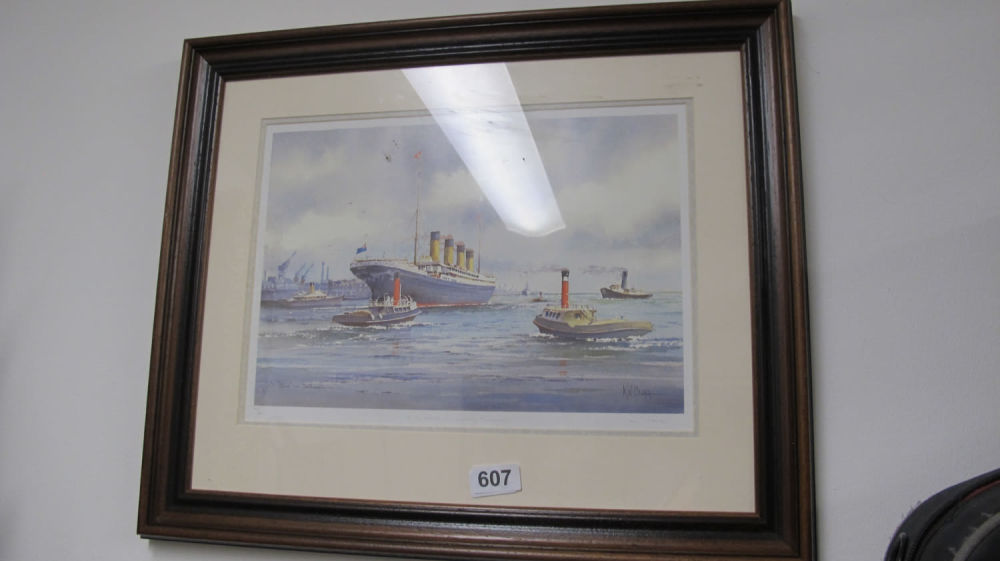 Lot 607: Framed and glazed boat picture