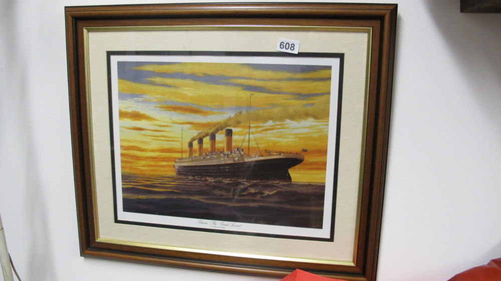 Lot 608: Framed and glazed boat picture