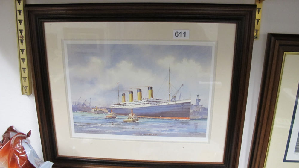 Lot 611: Framed and glazed boat picture