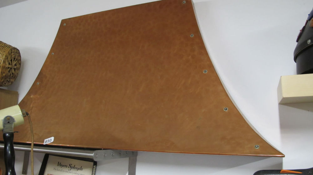 Lot 850: Large beaten copper fire hood