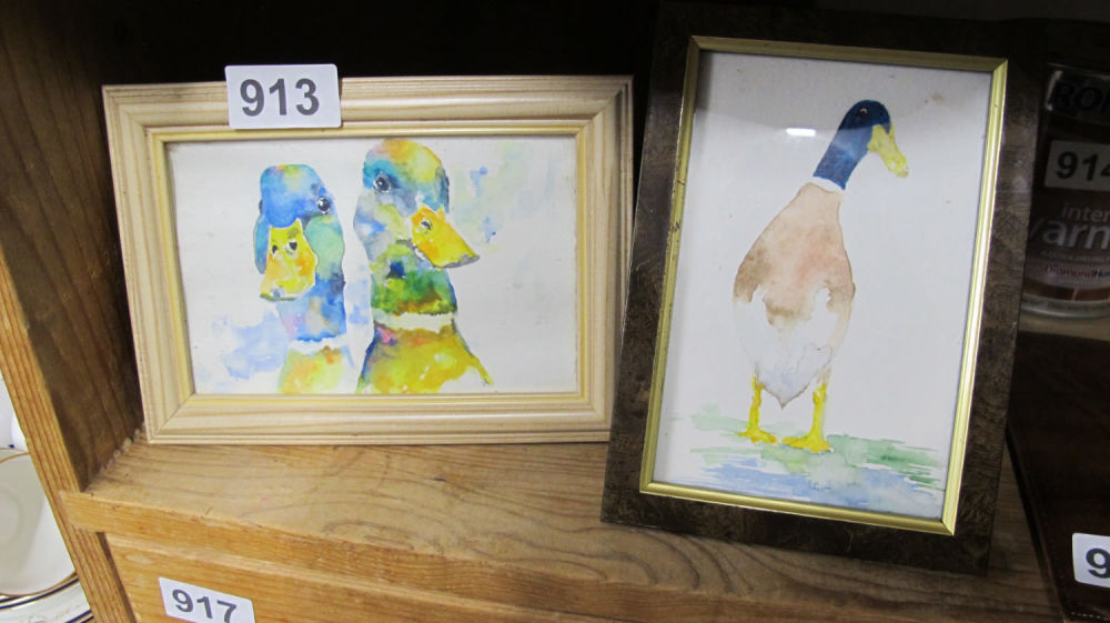 Lot 913: 2 pictures of ASBO ducks