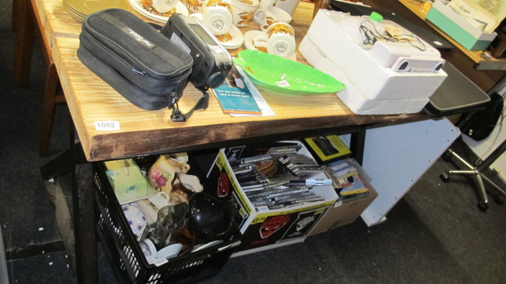 Lot 1002: Large industrial style designer dining table