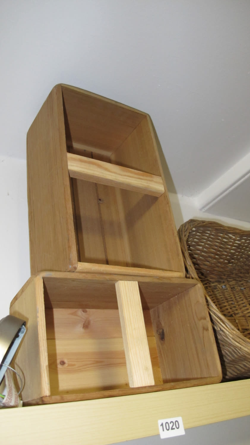 Lot 1020: 2 wooden storage boxes