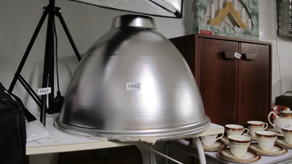 Lot 1042: 2 Large industrial style light shade