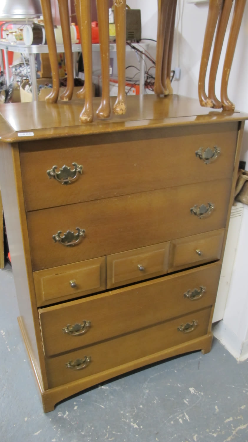 Lot 1060: Quality Stag chest of drawers