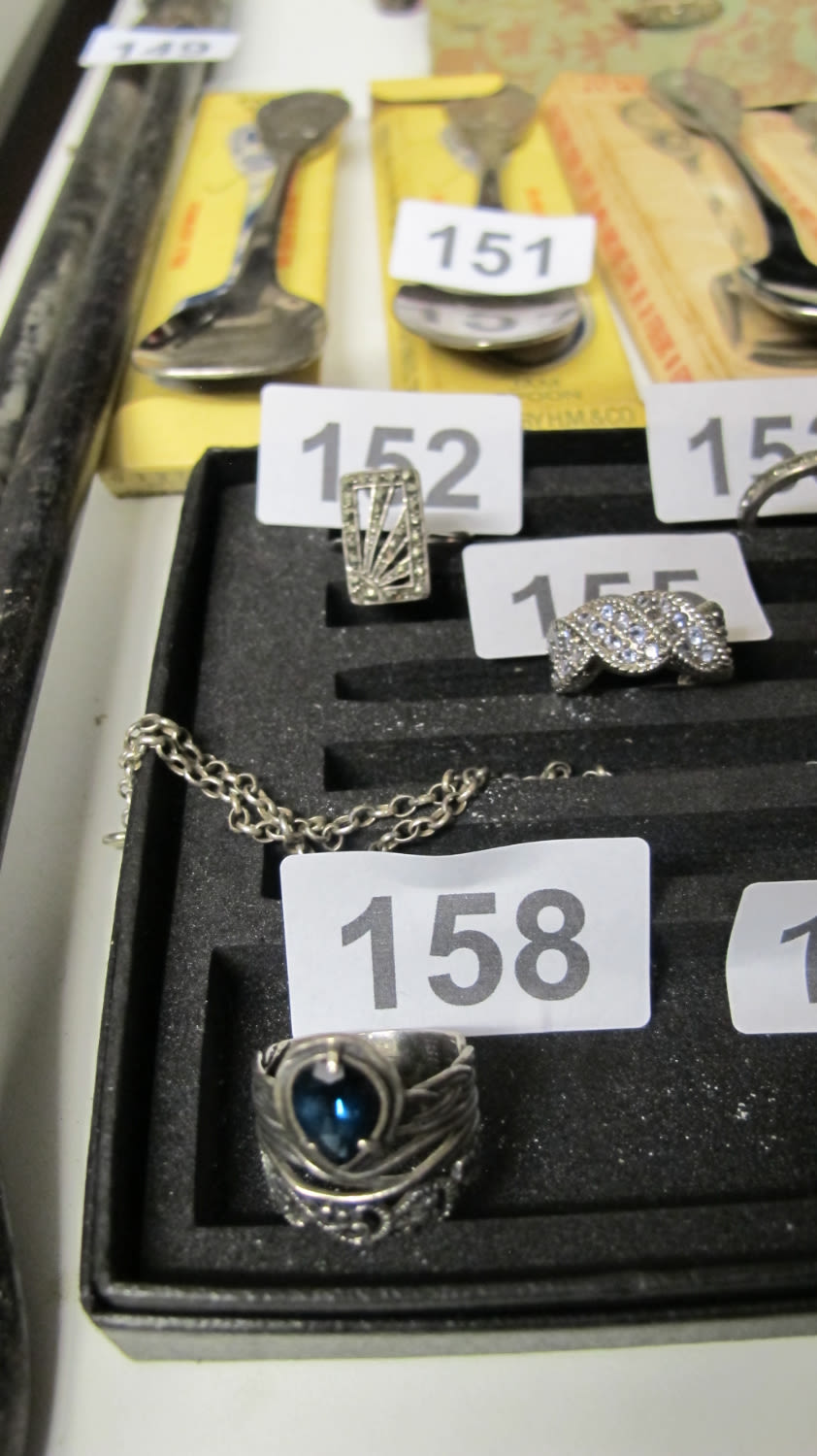 Lot 158: Silver 925 stamped ornate ring