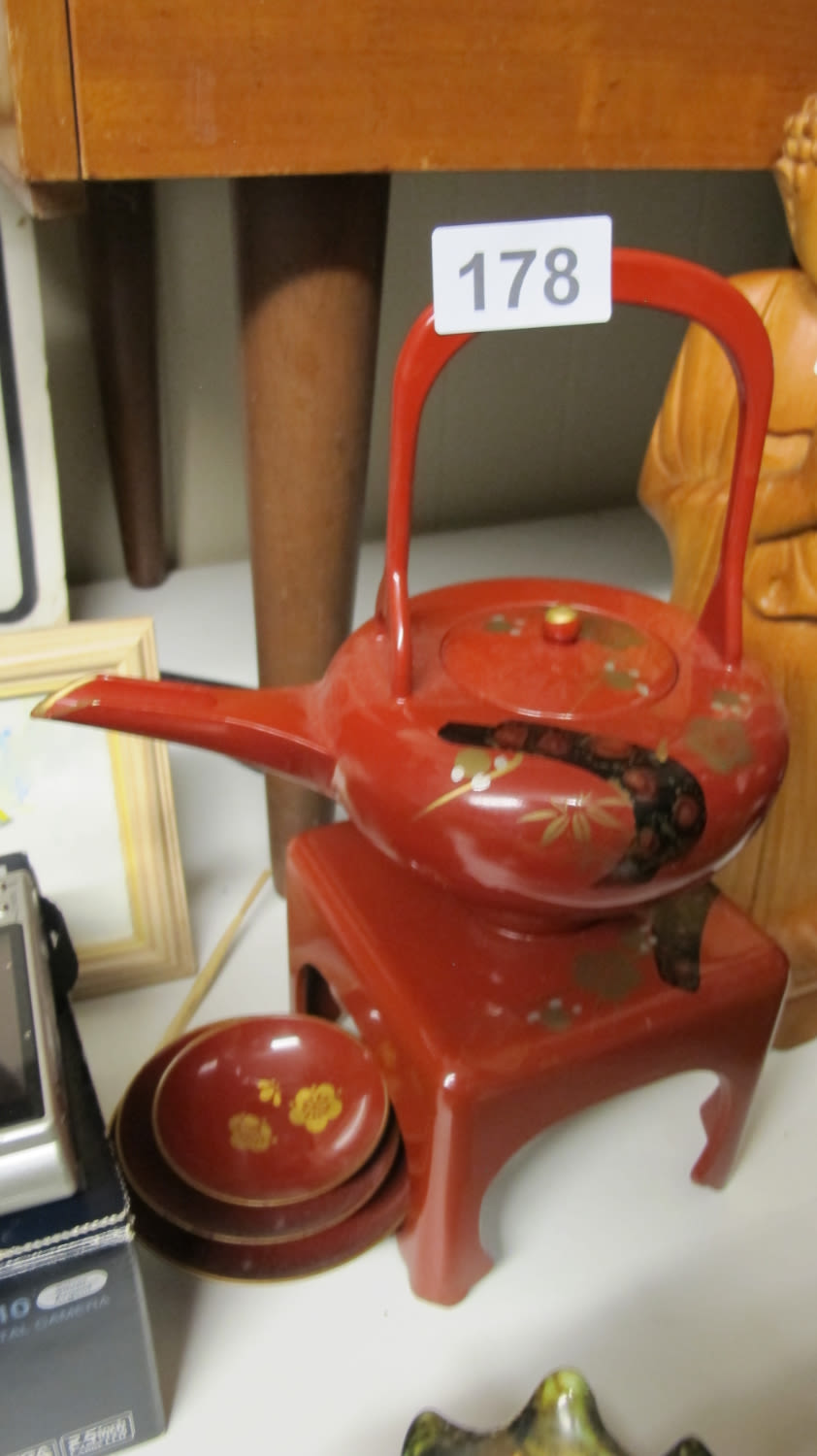 Lot 178: Japanese tea pot and stand etc.