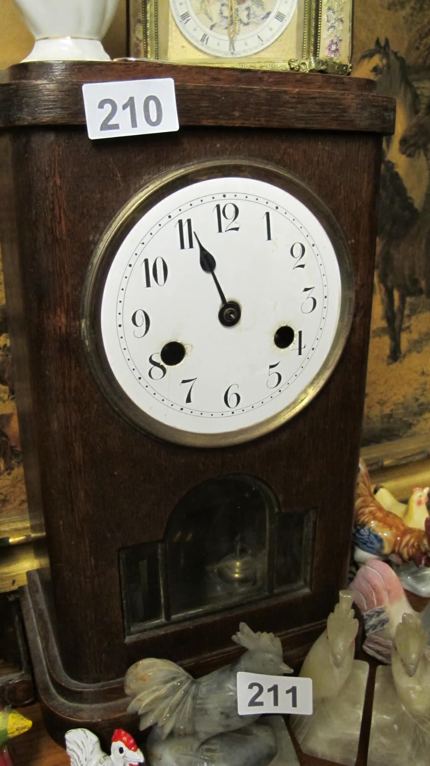 Lot 210: Vintage Orc mantlepiece clock With Key