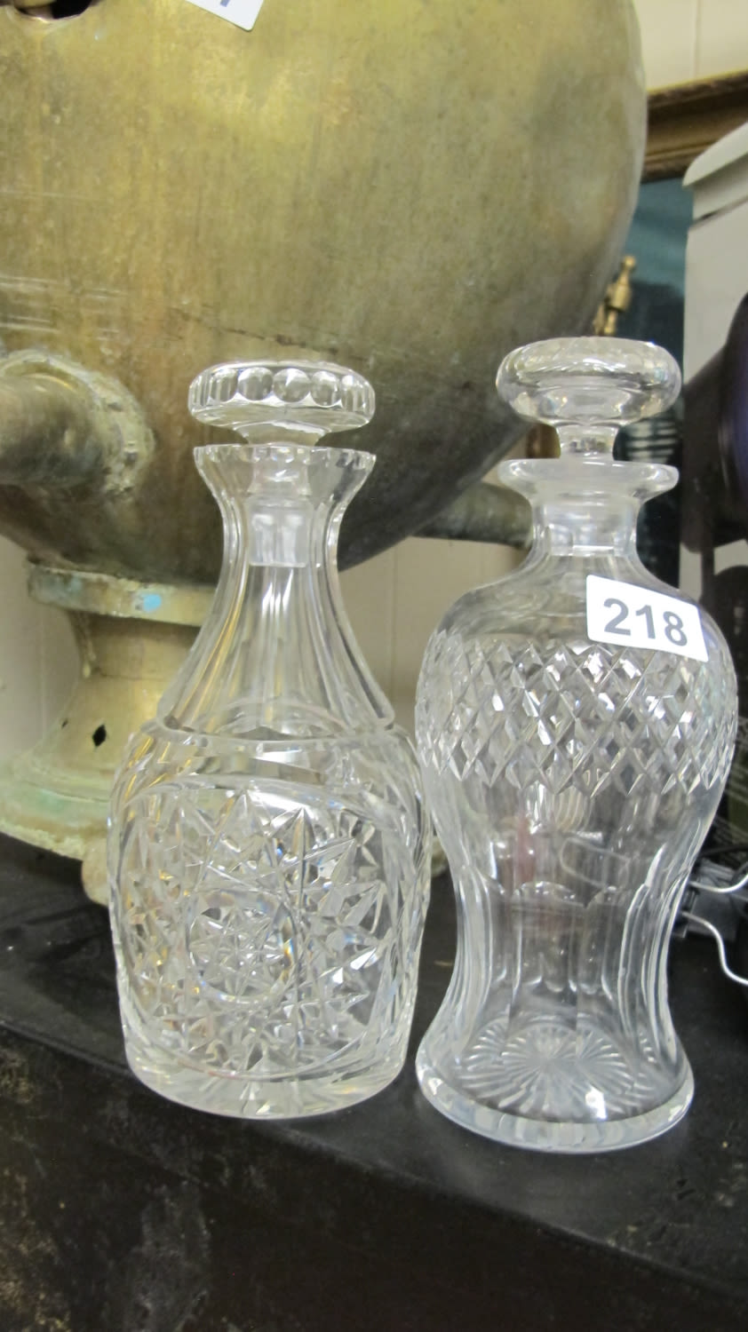 Lot 218: 2 small decanters with stoppers