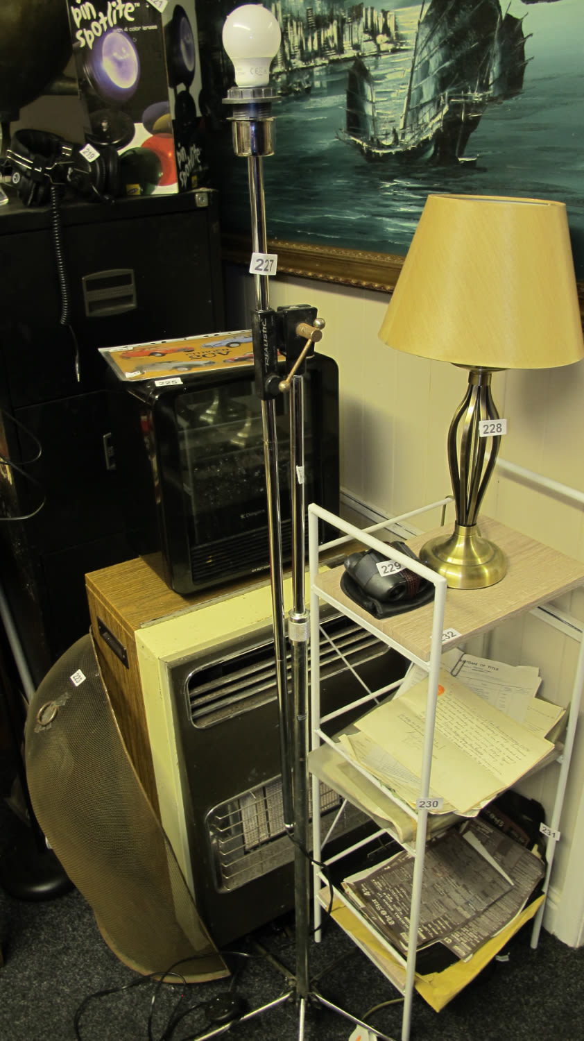 Lot 227: Chrome effect floor standing lamp