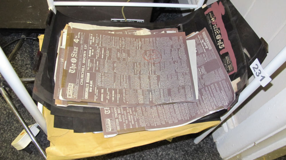 Lot 231: Vintage newspaper facsimiles