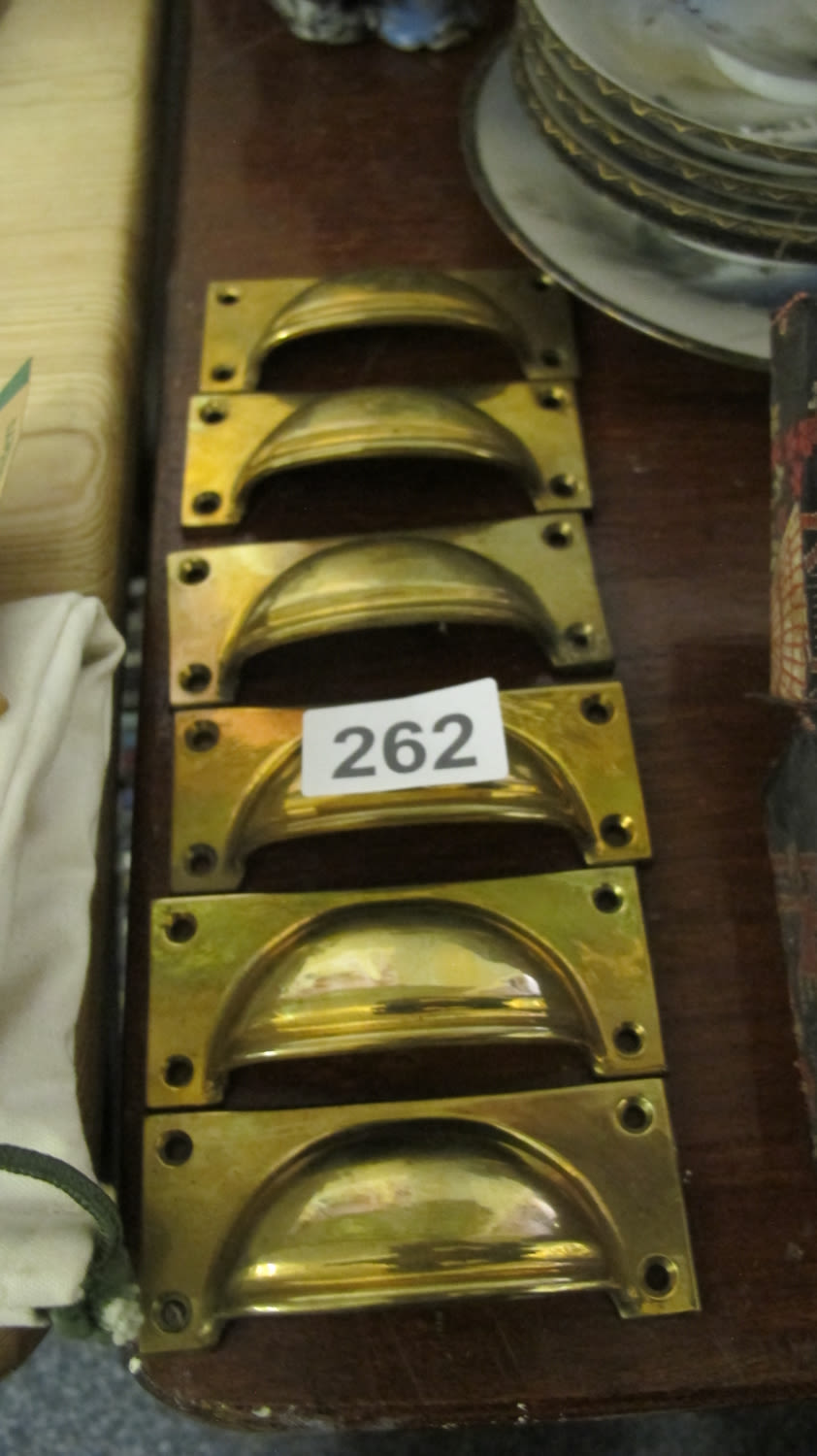 Lot 262: brass draw handles