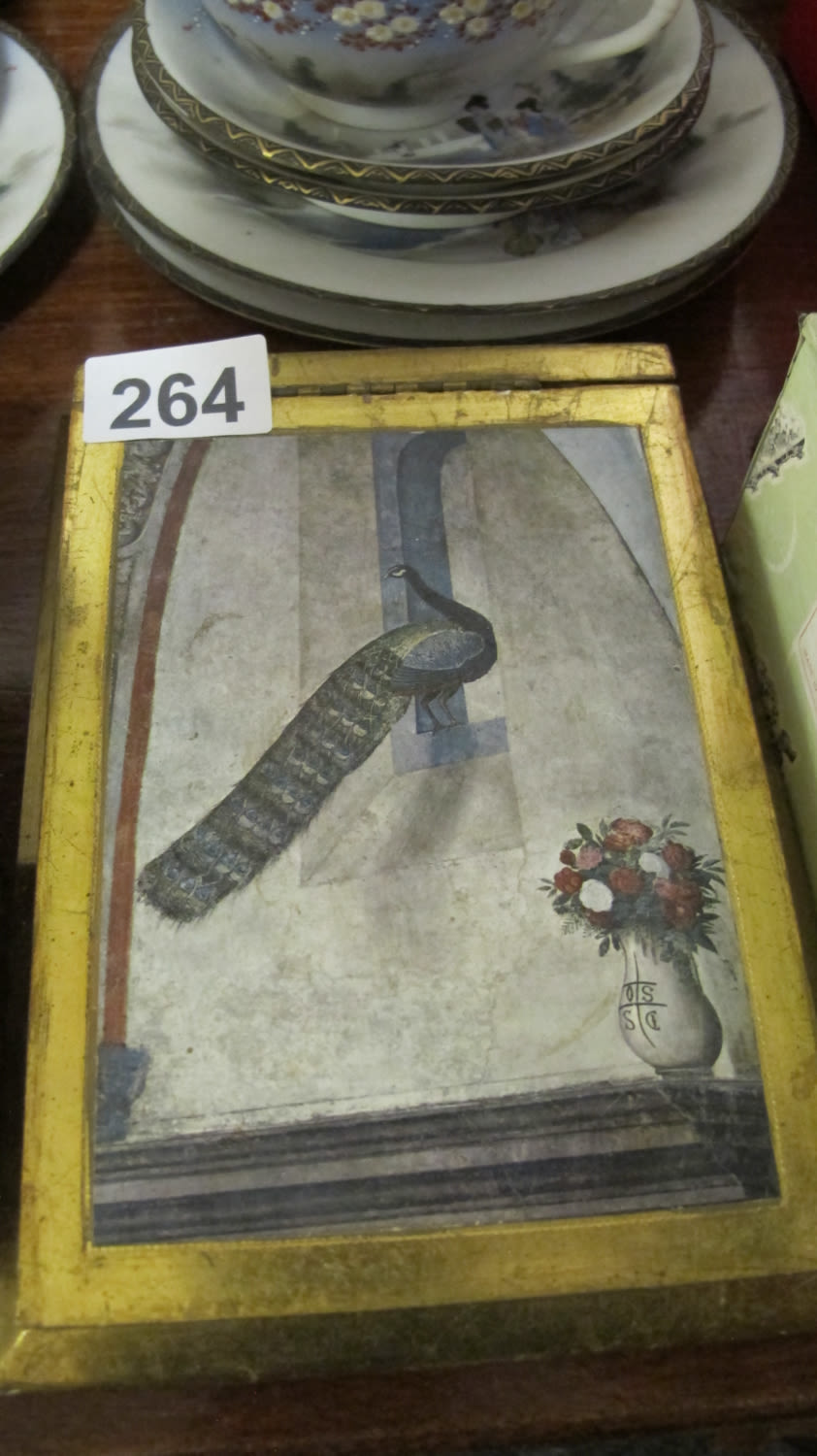 Lot 264: ornate A5 wooden paper pad holder