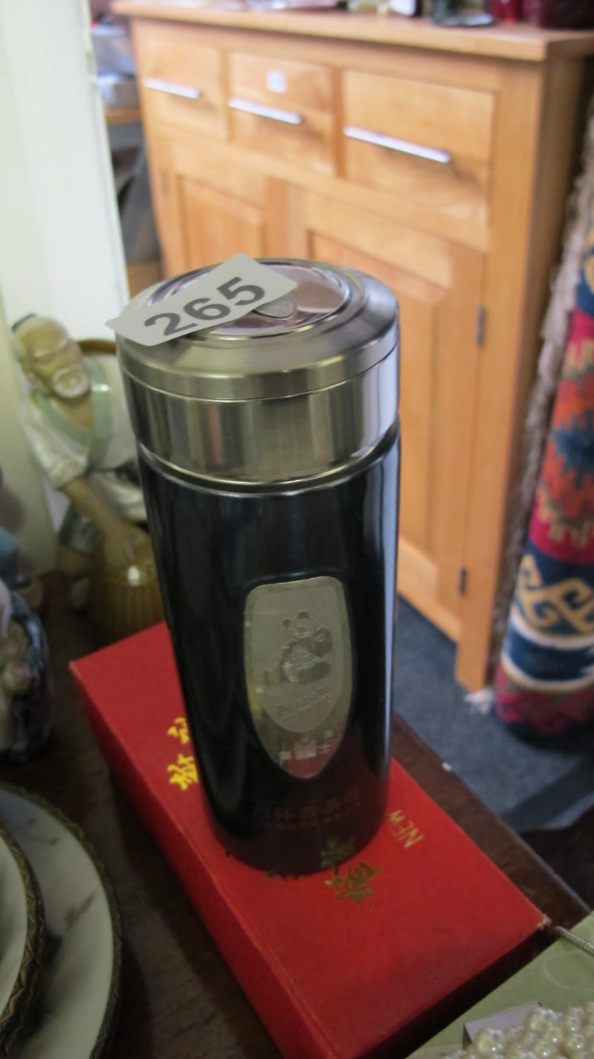 Lot 265: cased Japanese Tea Flask