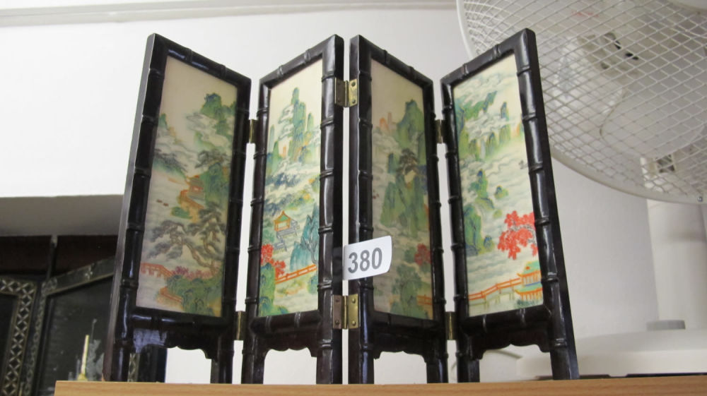 Lot 380: small Chinese folding screen