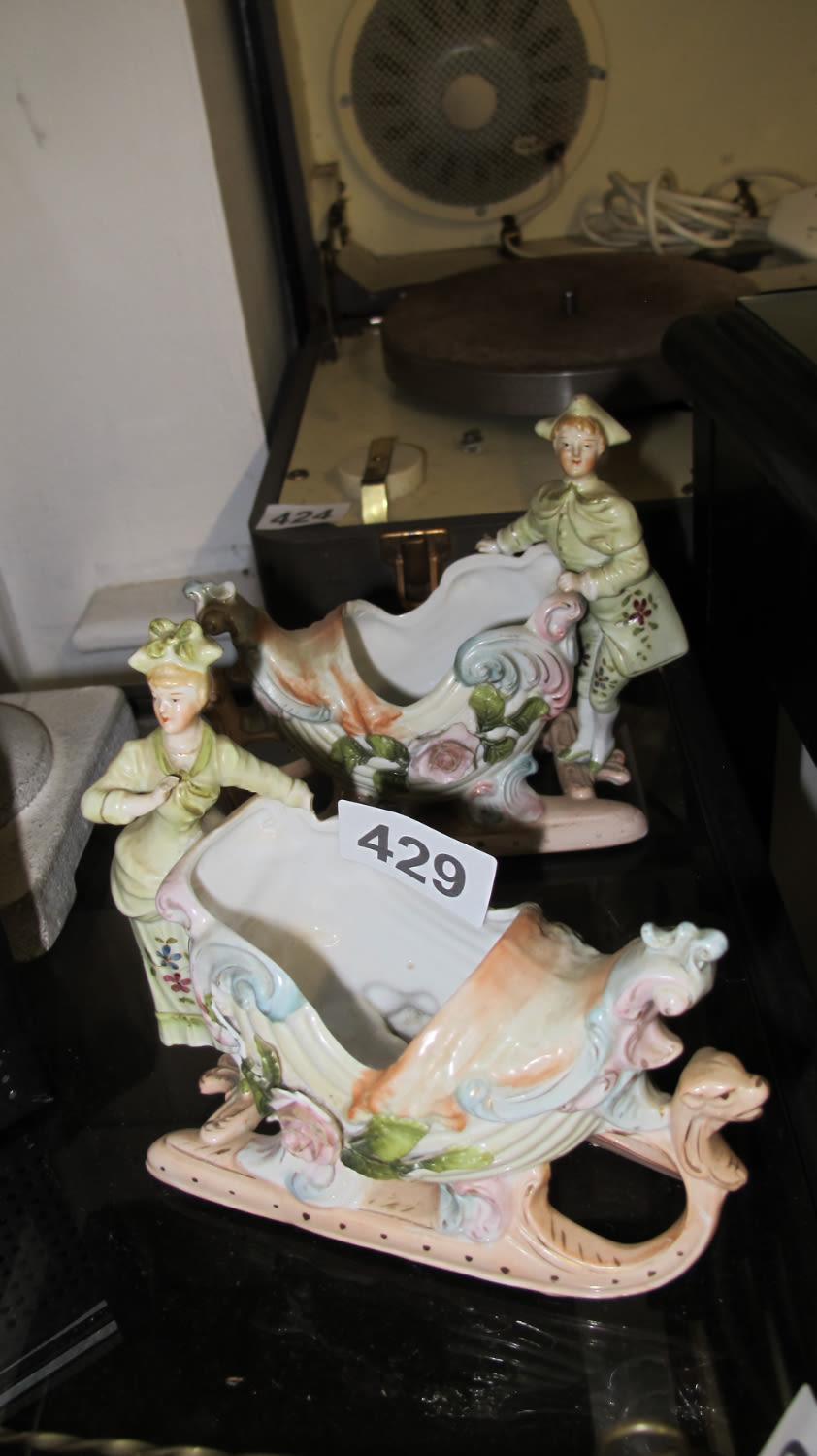 Lot 429: pair of Victorian spill vases