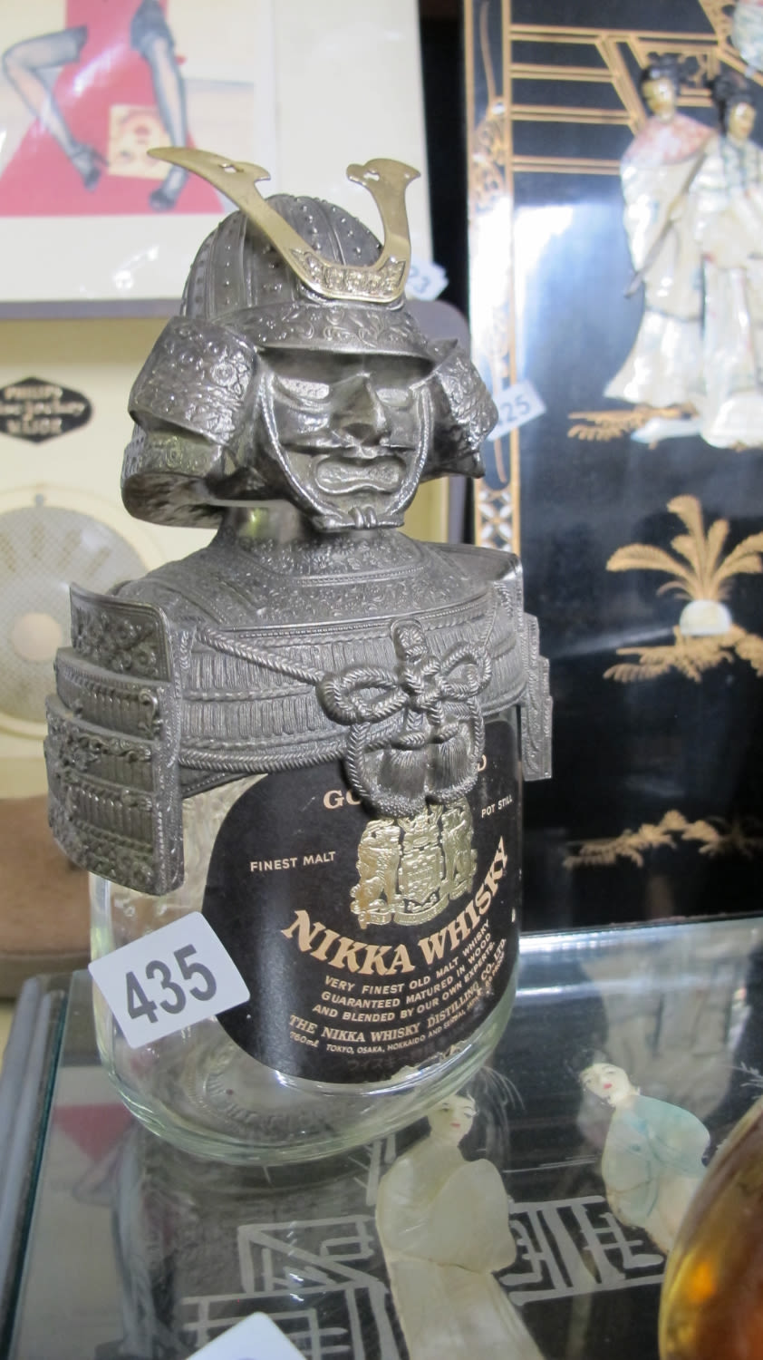 Lot 435: Japanese Nikka Whisky Gold & Gold Samurai Helmet...