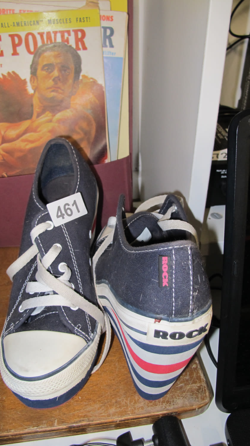 Lot 461: Block heeled canvas shoes