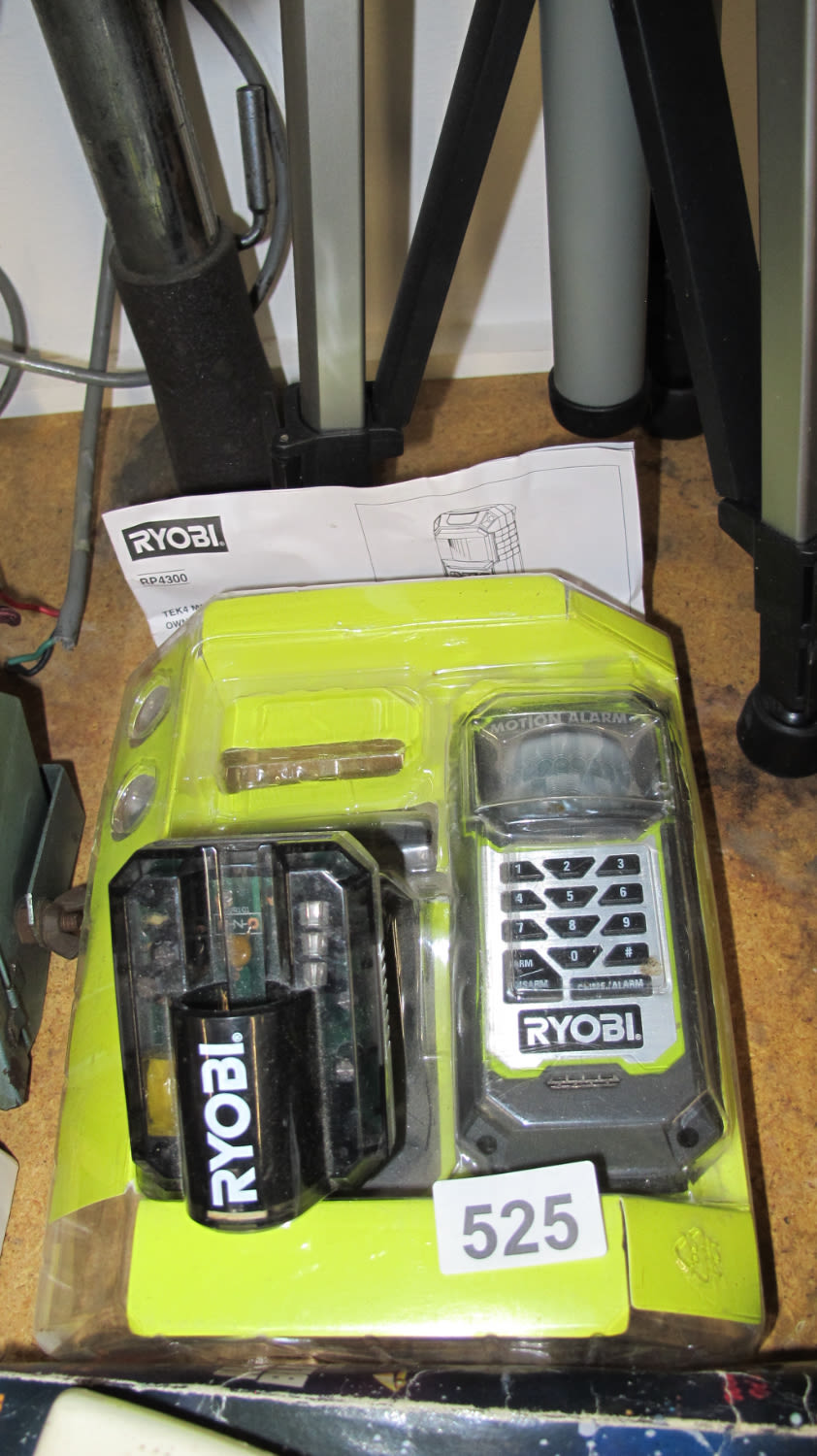 Lot 525: Ryobi motion alarm AF: Needs a battery