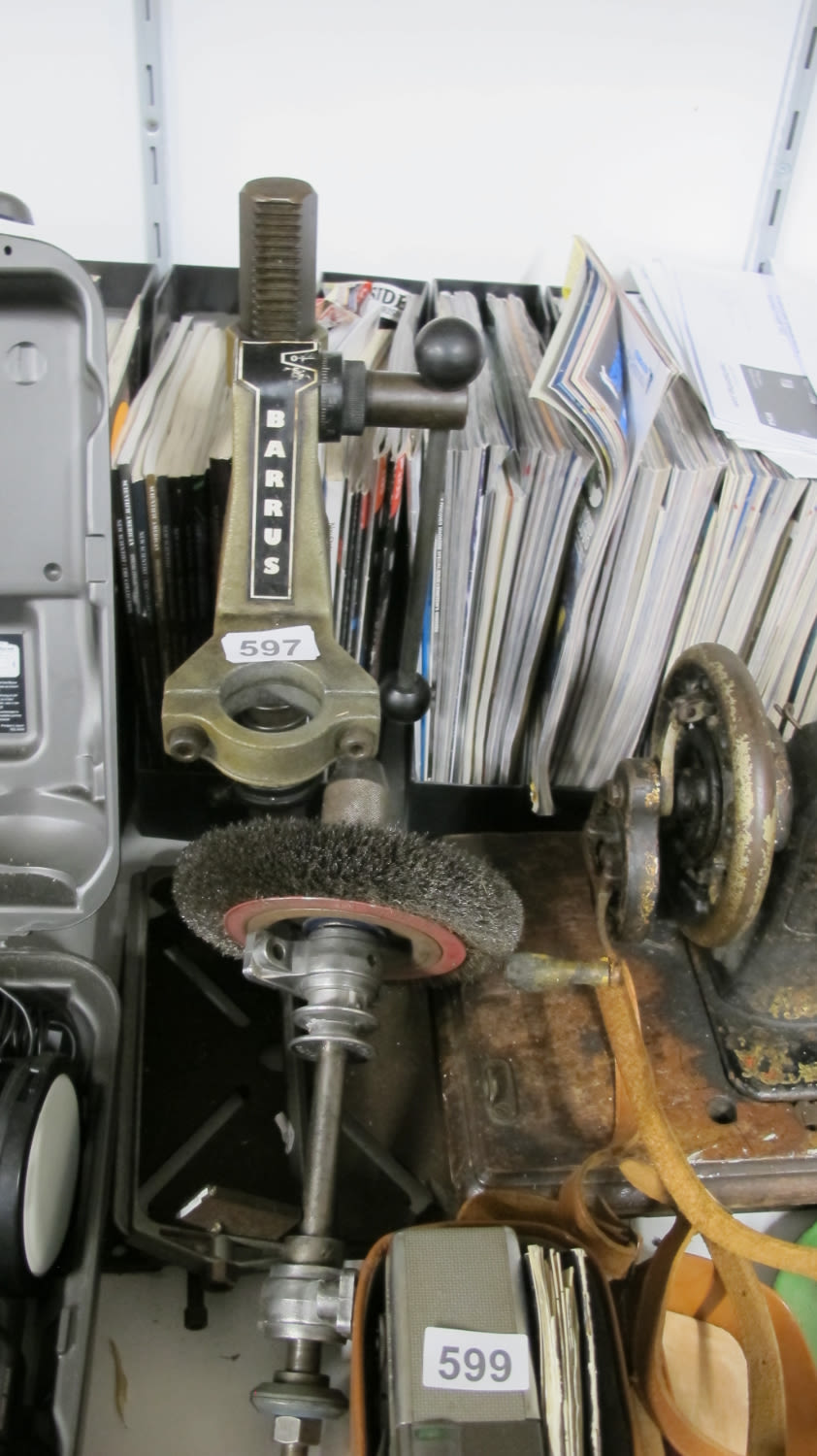 Lot 597: Drill stand and wire brush bit