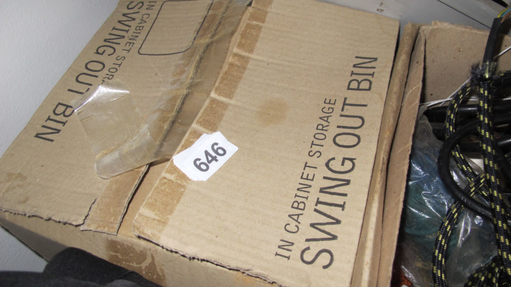 Lot 646: In-cabinet swing out bin