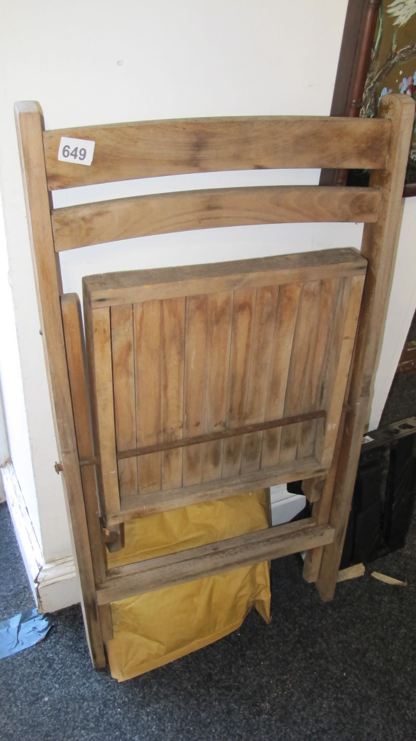 Lot 649: Folding wooden chair
