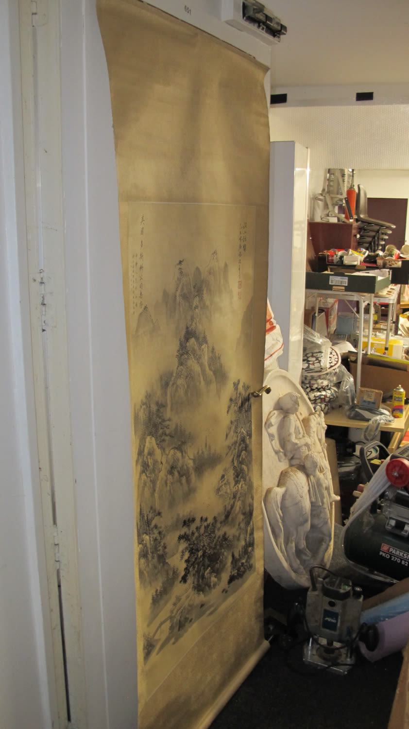 Lot 651: Large Chinese wall scroll