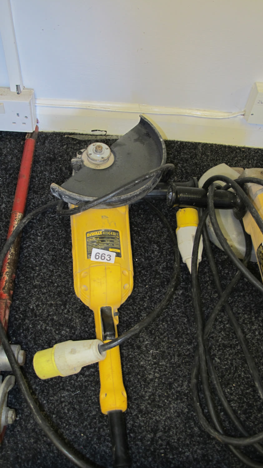 Lot 663:  A large 9 inch DeWalt angle grinder