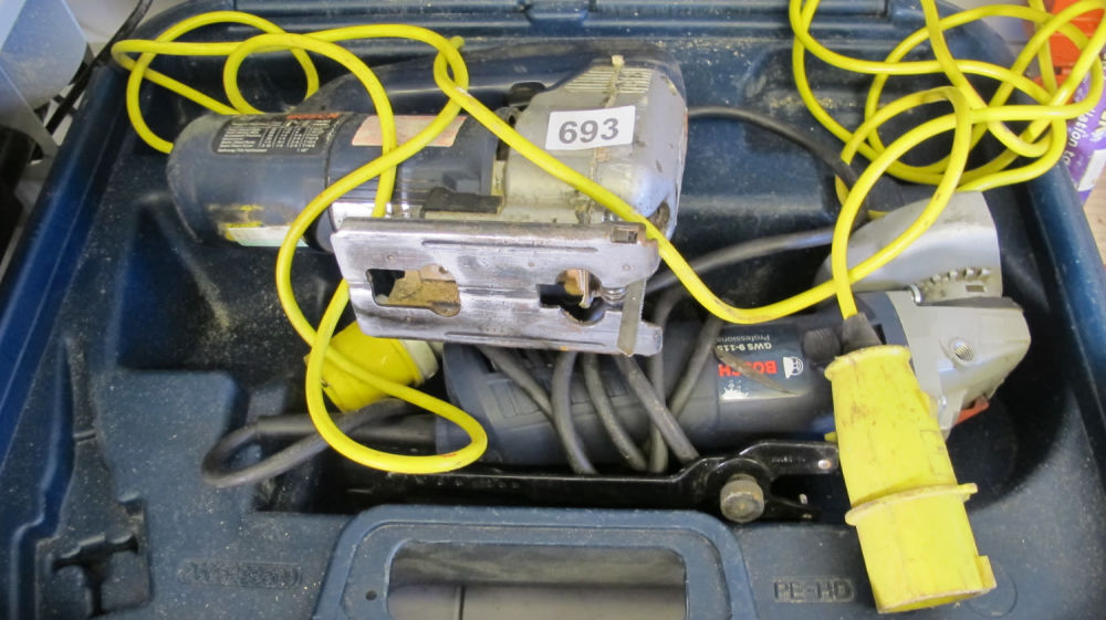 Lot 693: Angle grinder and jigsaw