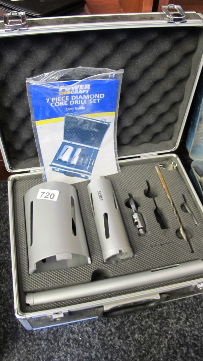 Lot 720: 7 piece diamond core drill set