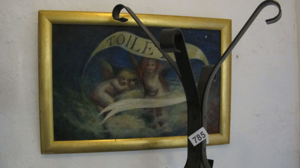 Lot 784: Toilet sign> Donated to Phill to put on...