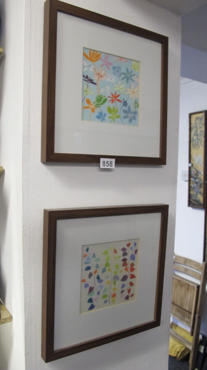 Lot 858: 2 Framed and glazed pictures