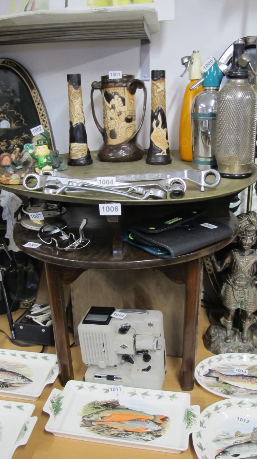 Lot 1006: brass topped table
