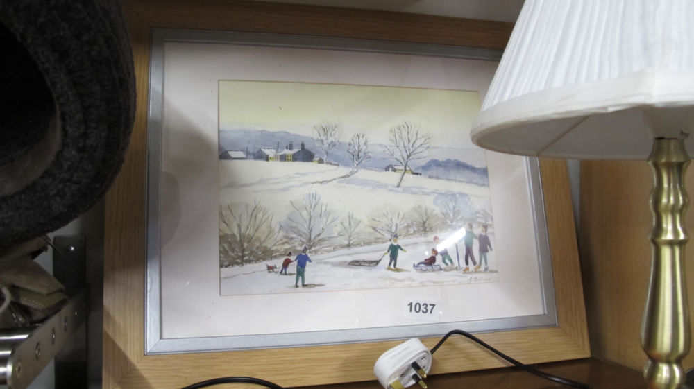 Lot 1037: framed and glazed picture